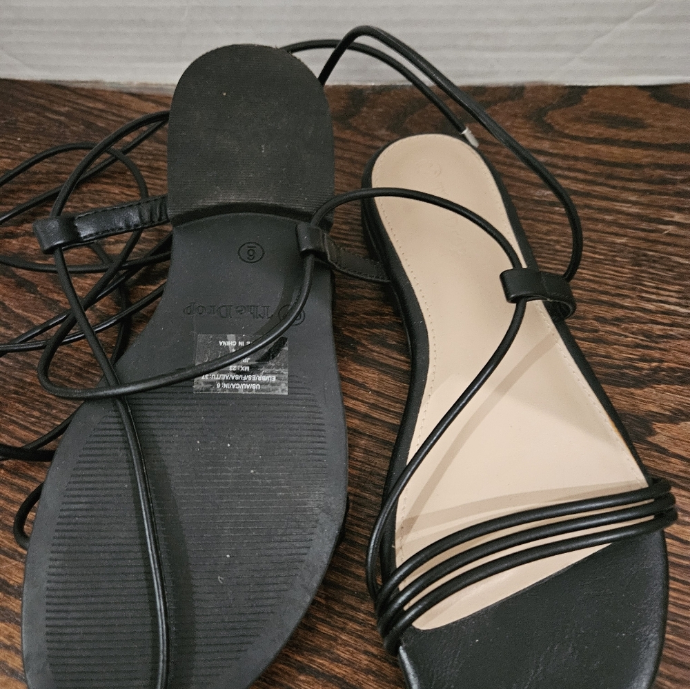 The Drop Size 6 - Samantha Flat Strappy Lace-Up Sandal (2)
